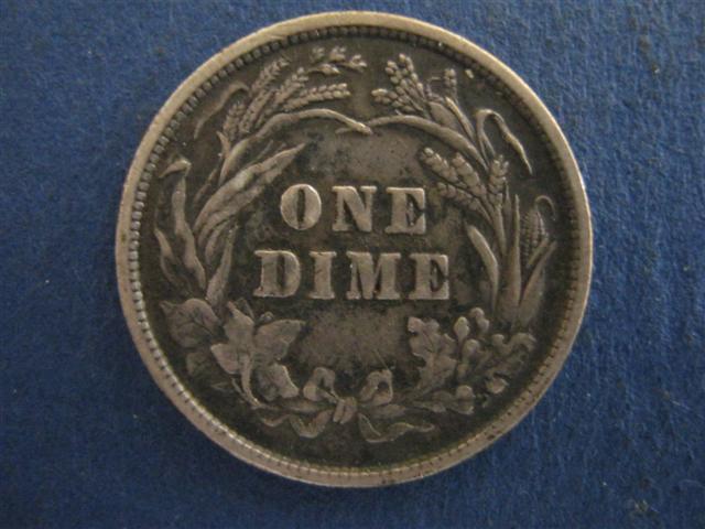 1892 Barber Dime Reverse